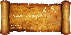Landau Valdemár névjegykártya